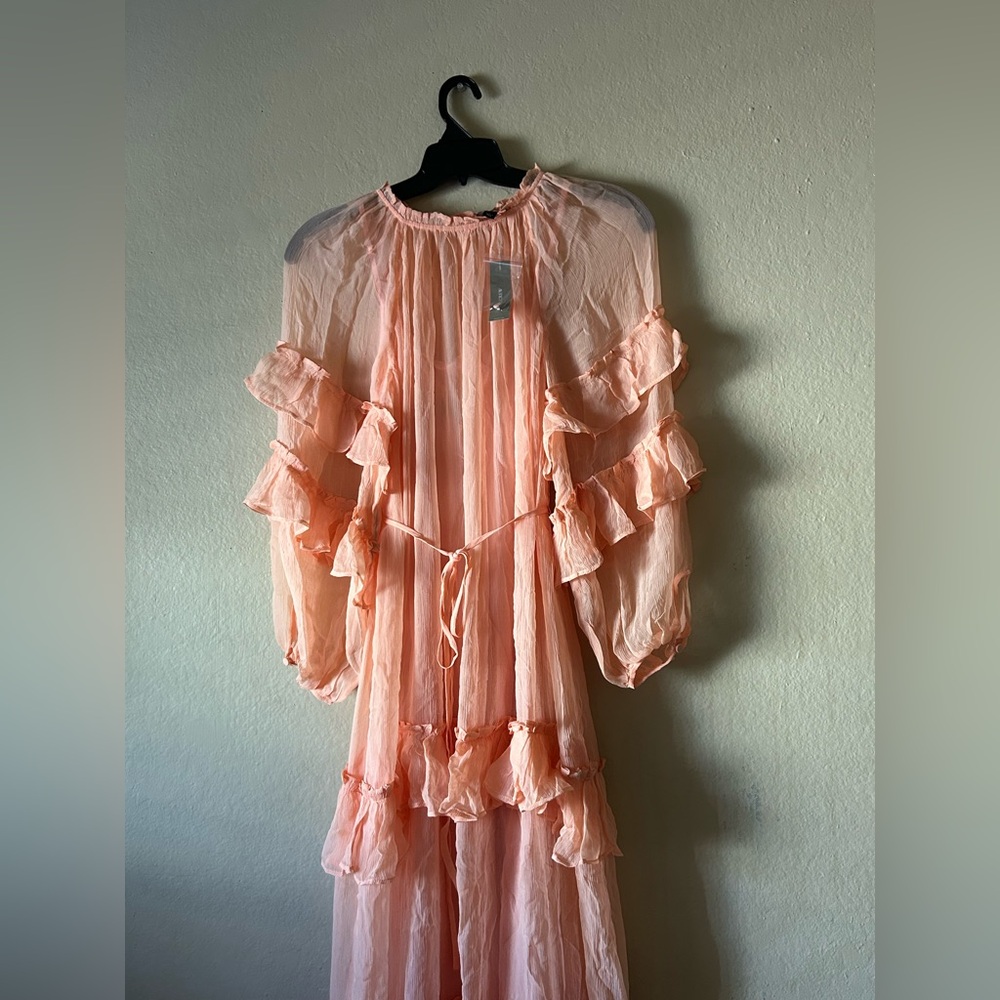J. Crew tiered ruffle Orange Maxi dress - Picture 5 of 13